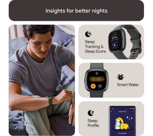 GradeB - FITBIT Sense 2 Shadow Grey + Graphite Smart Watch